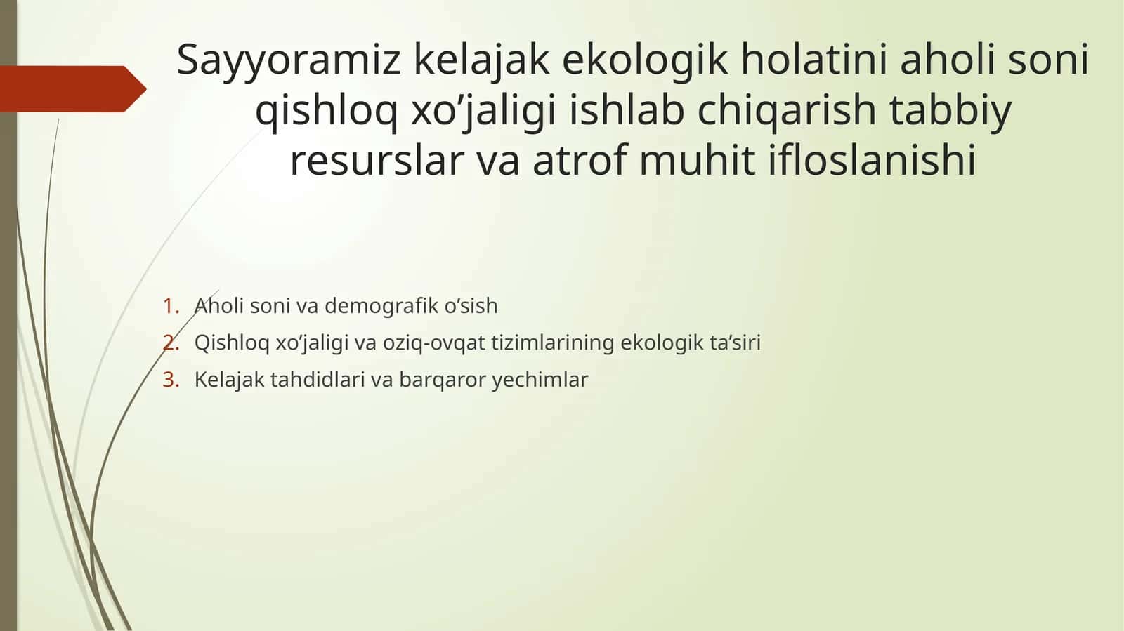 Sayyoramiz kelajak ekologik holati 1