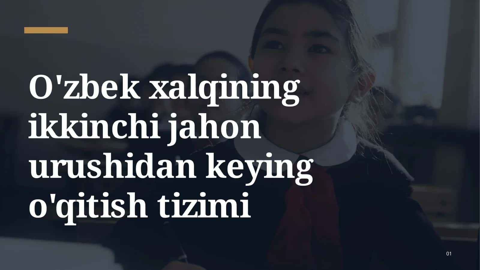 O'zbek xalqining ikkinchi jahon urushidan keying o'qitish tizimi 1