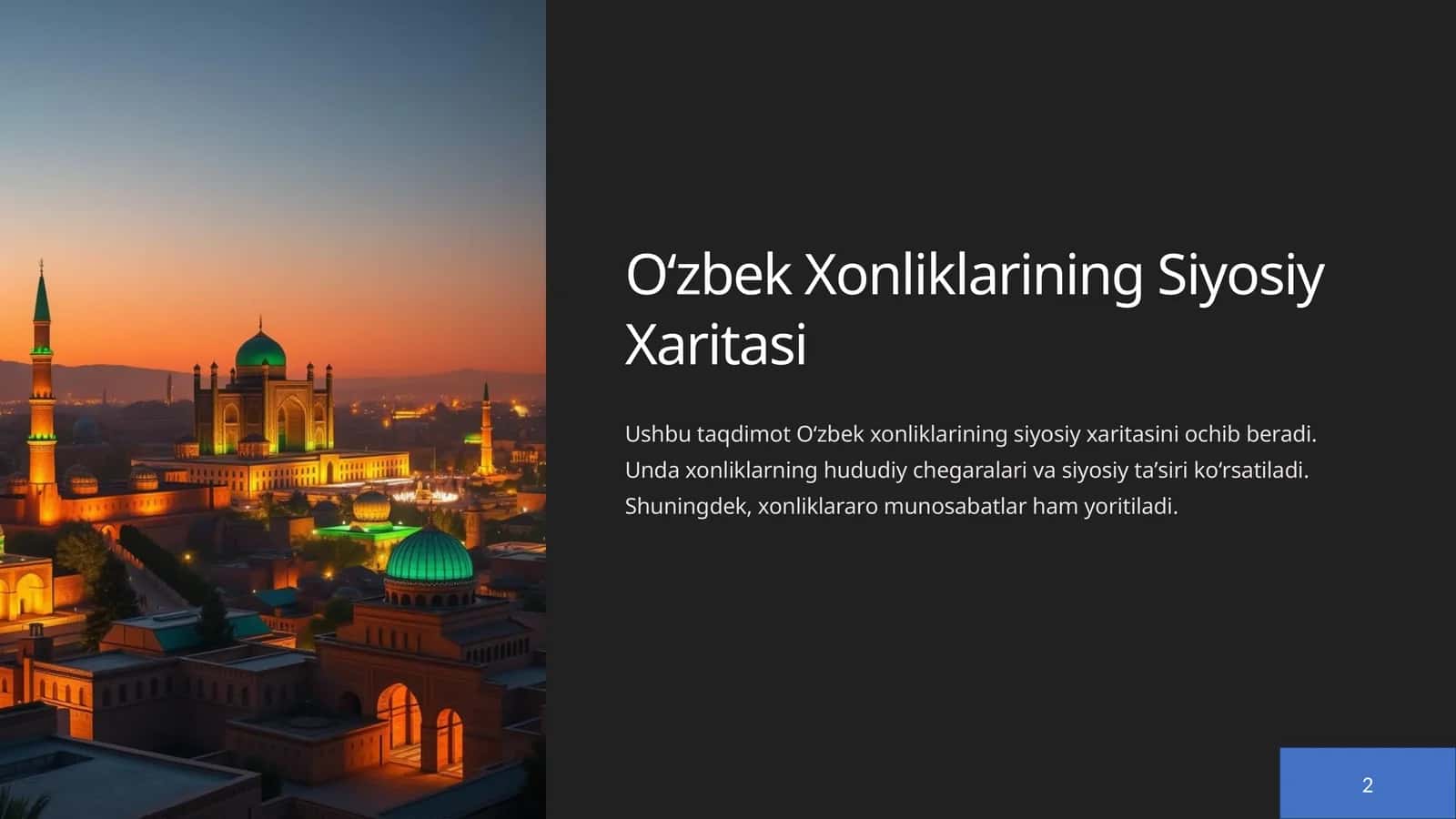 Oʻzbek Xonliklarining Siyosiy Xaritasi 1