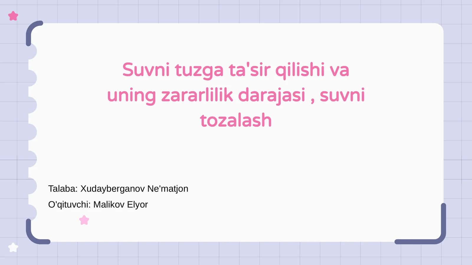 Suvni Tuzga Ta'sir Kuchlari 1