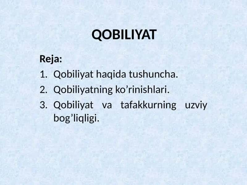 Qobiliyat 1