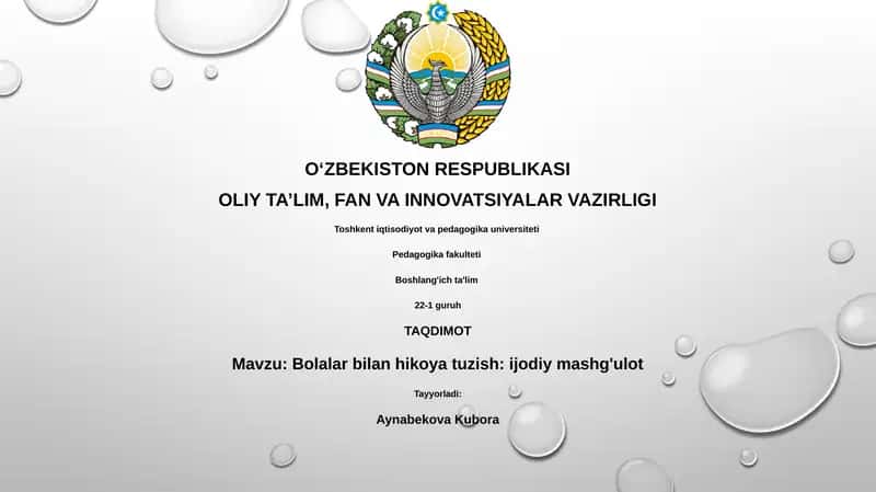Bolalar bilan hikoya tuzish: ijodiy mashg'ulot 1
