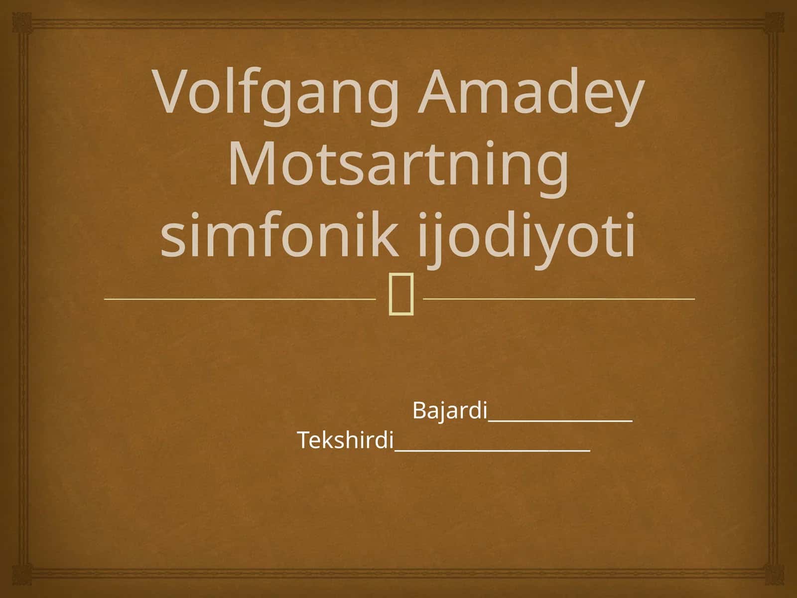 Volfgang Amadey Motsartning simfonik ijodiyoti 1