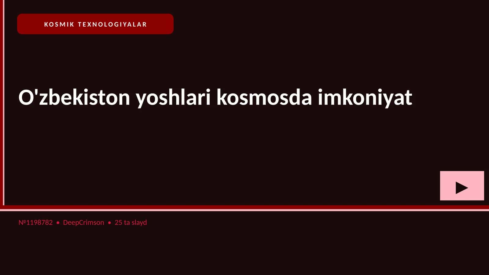 KOSMIK TEXNOLOGIYALAR 1