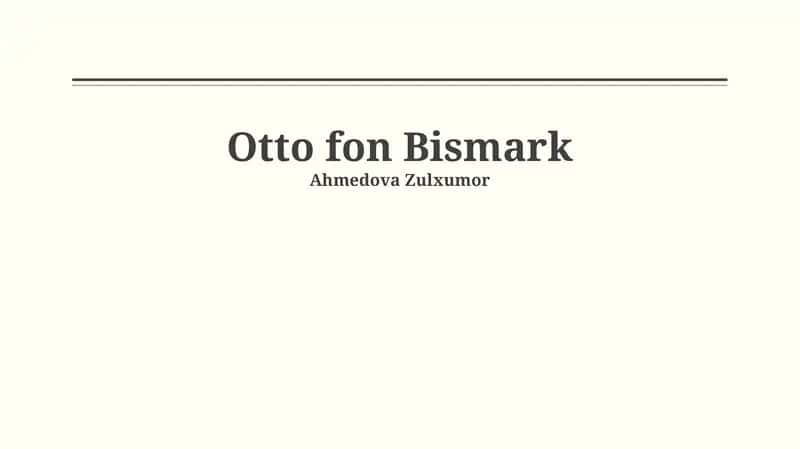 Otto fon Bismark 1