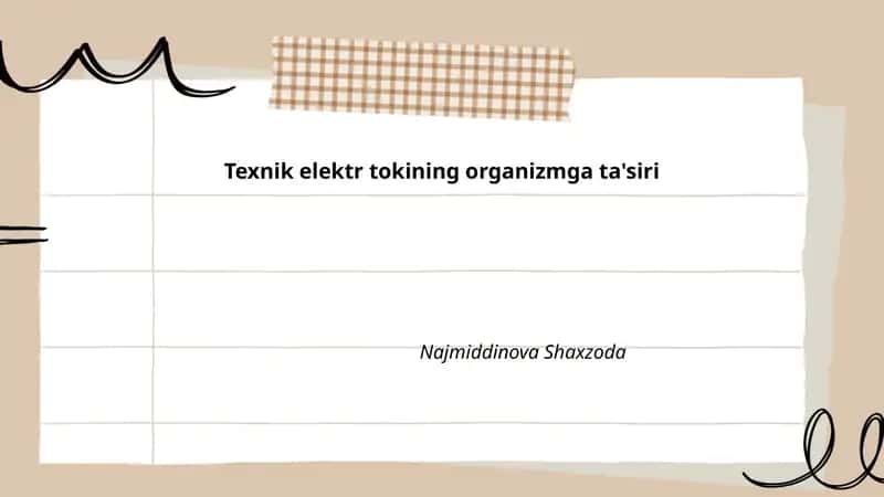 Elektr toki organizmga ta'siri 1