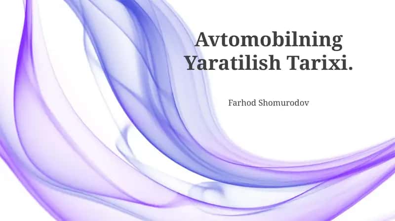 Avtomobilning Yaratilish Tarixi 1