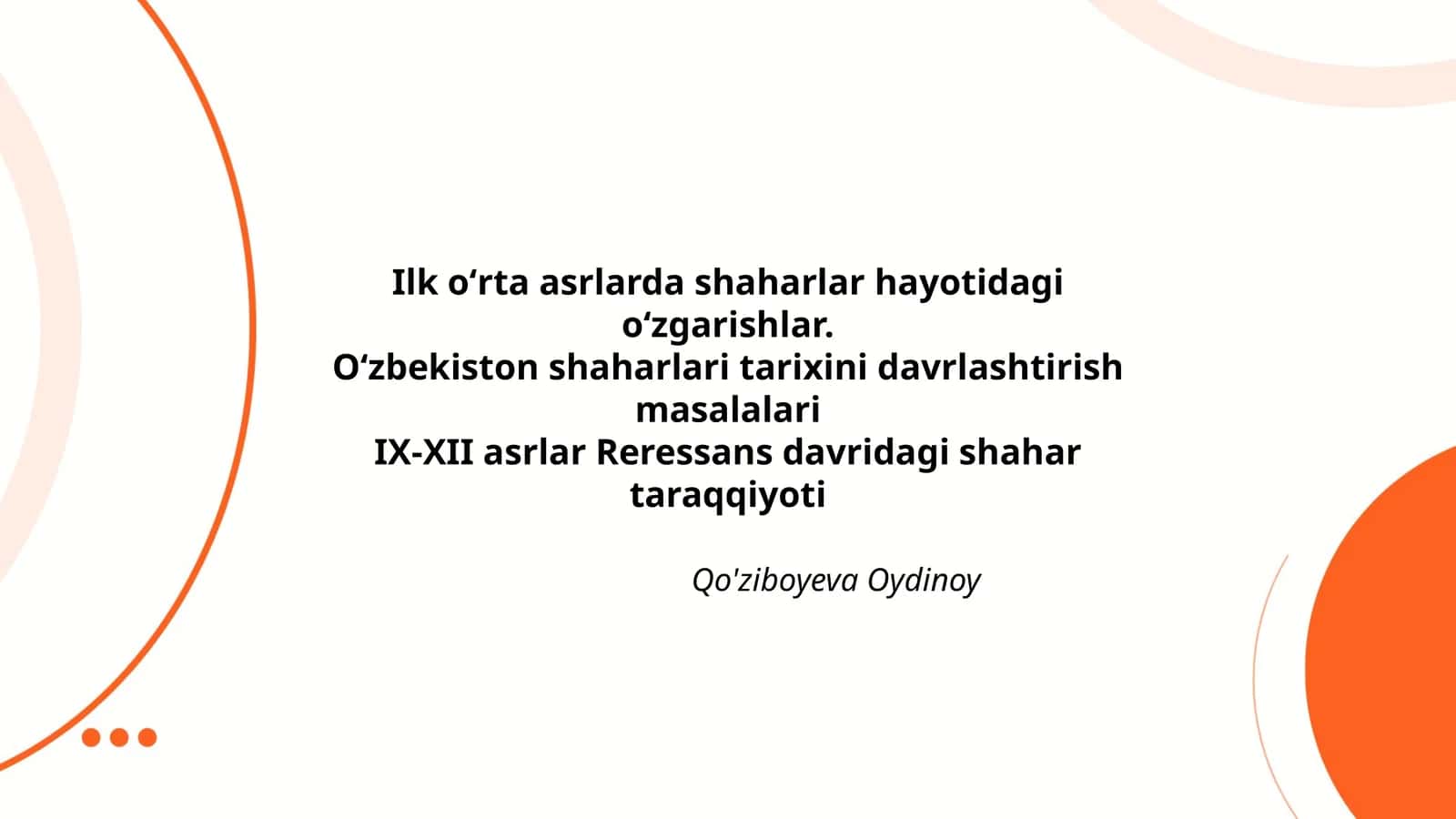 Shaharlar hayotidagi o'zgarishlar 1