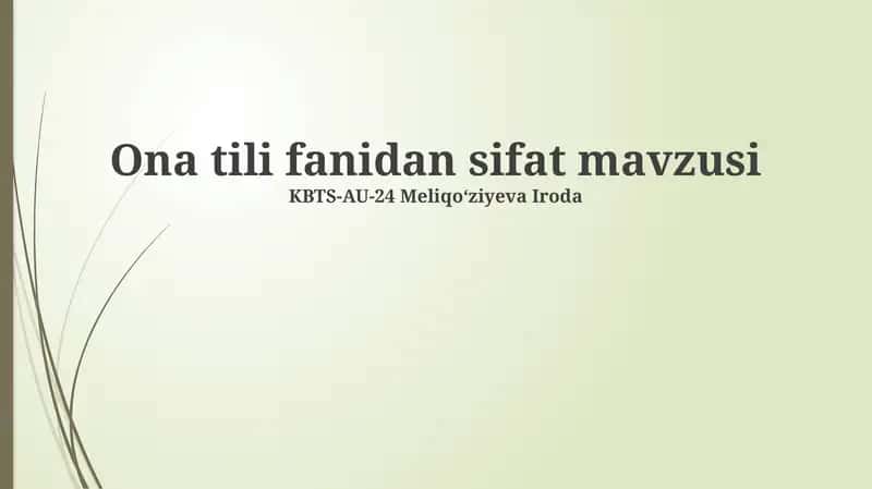 Ona tili fanidan sifat 1