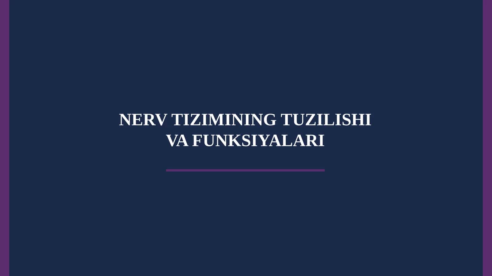 Nerv Tizimining Tuzilishi 1