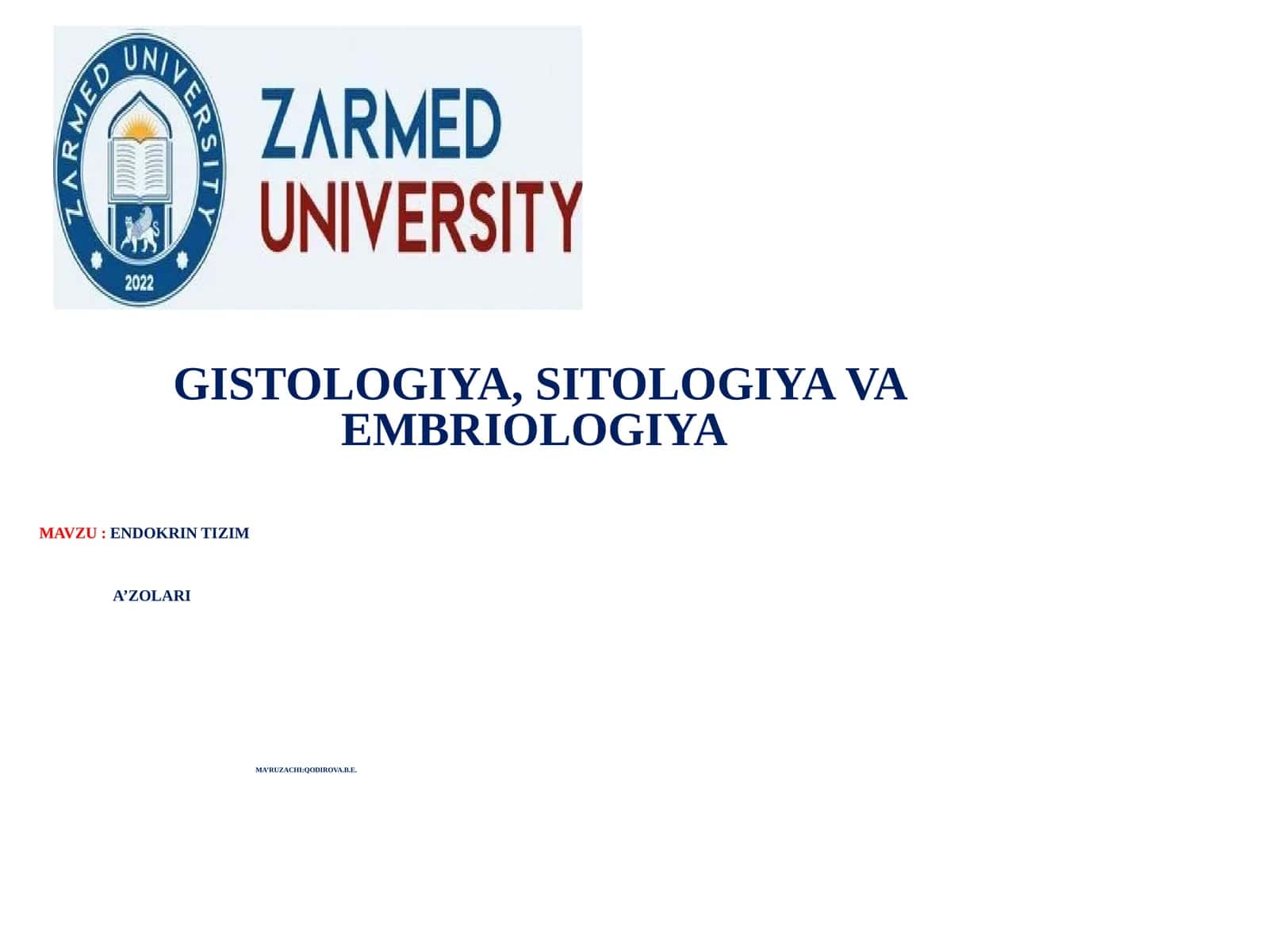 ENDOKRIN TIZIM A’ZOLARI 1