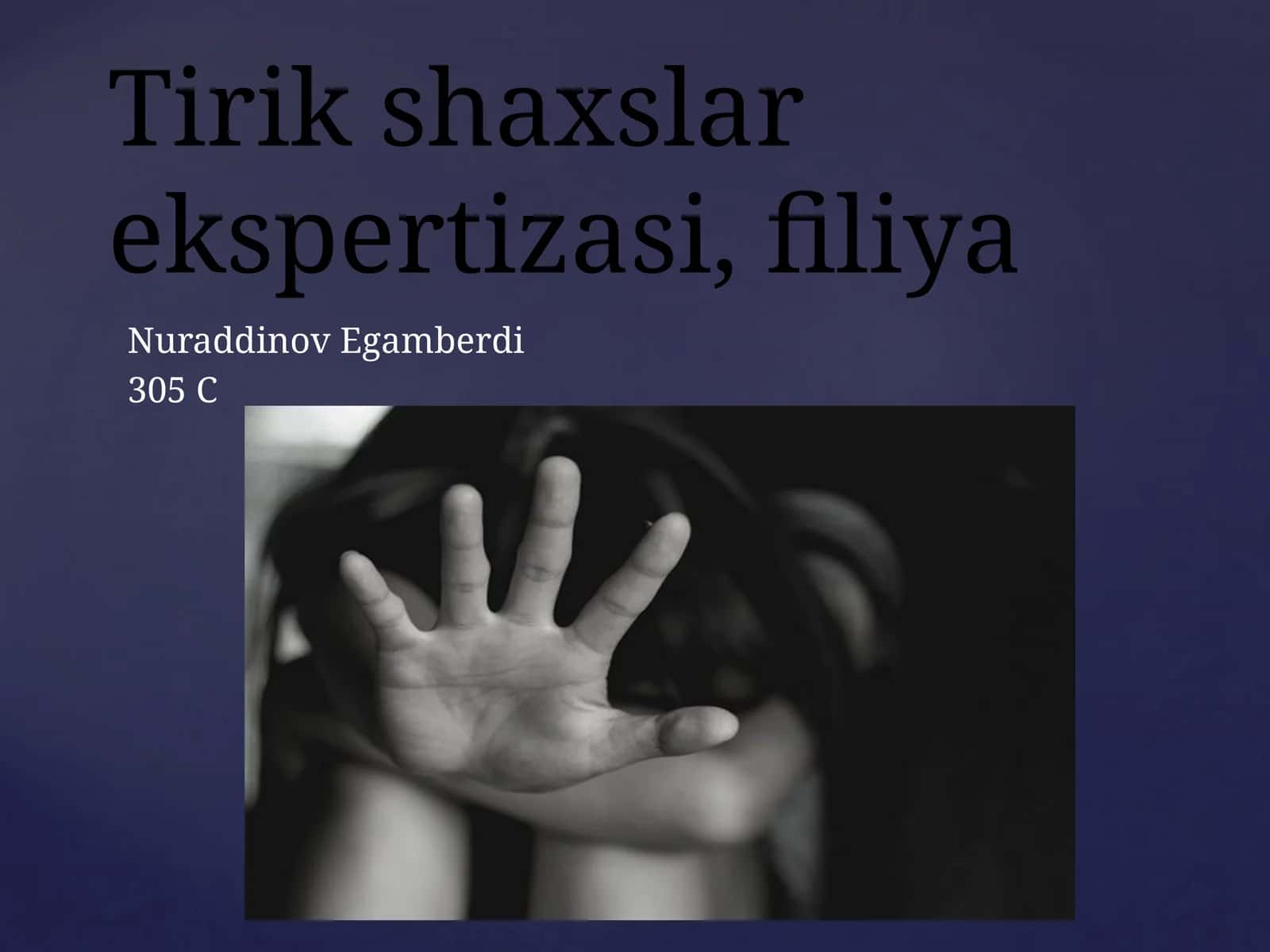 Tirik shaxslar ekspertizasi, filiya 1