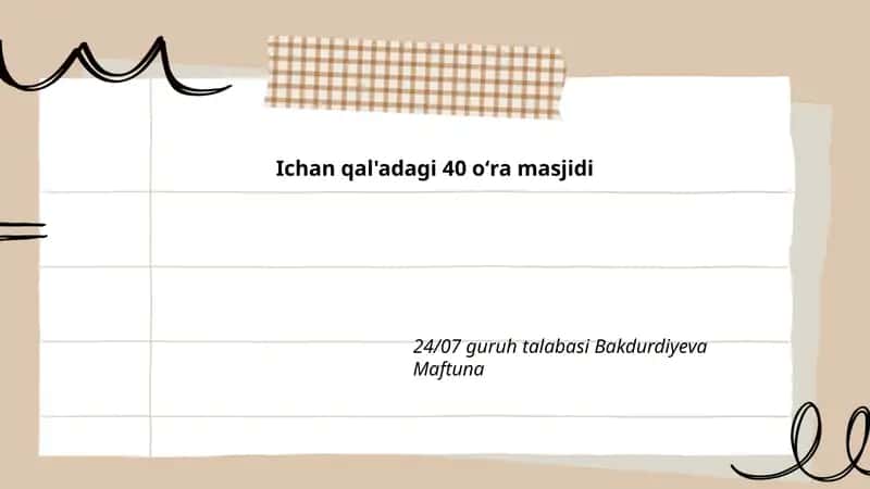 Ichan qal'adagi 40 oʻra masjidi 1
