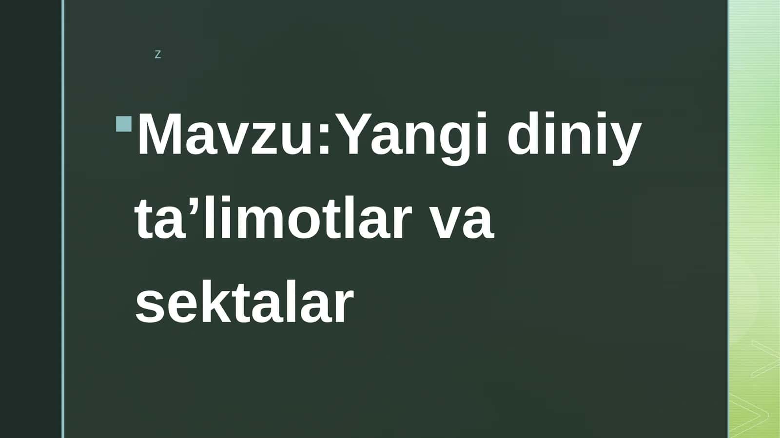Yangidiniyta’limotlarvasektalar 1