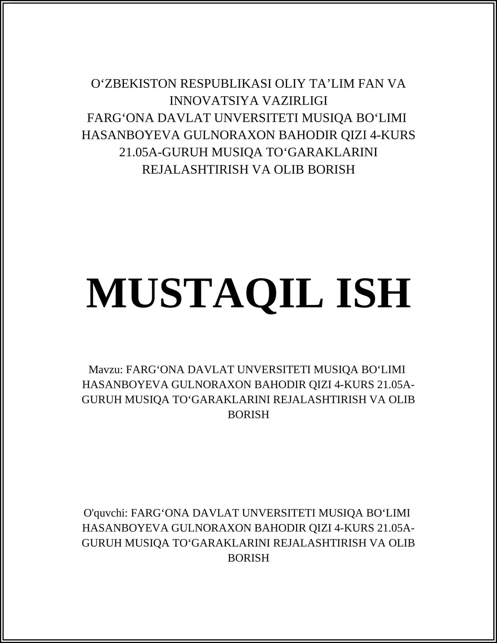 Musiqa To‘garaklarini Rejalashtirish va Olib Borish 1