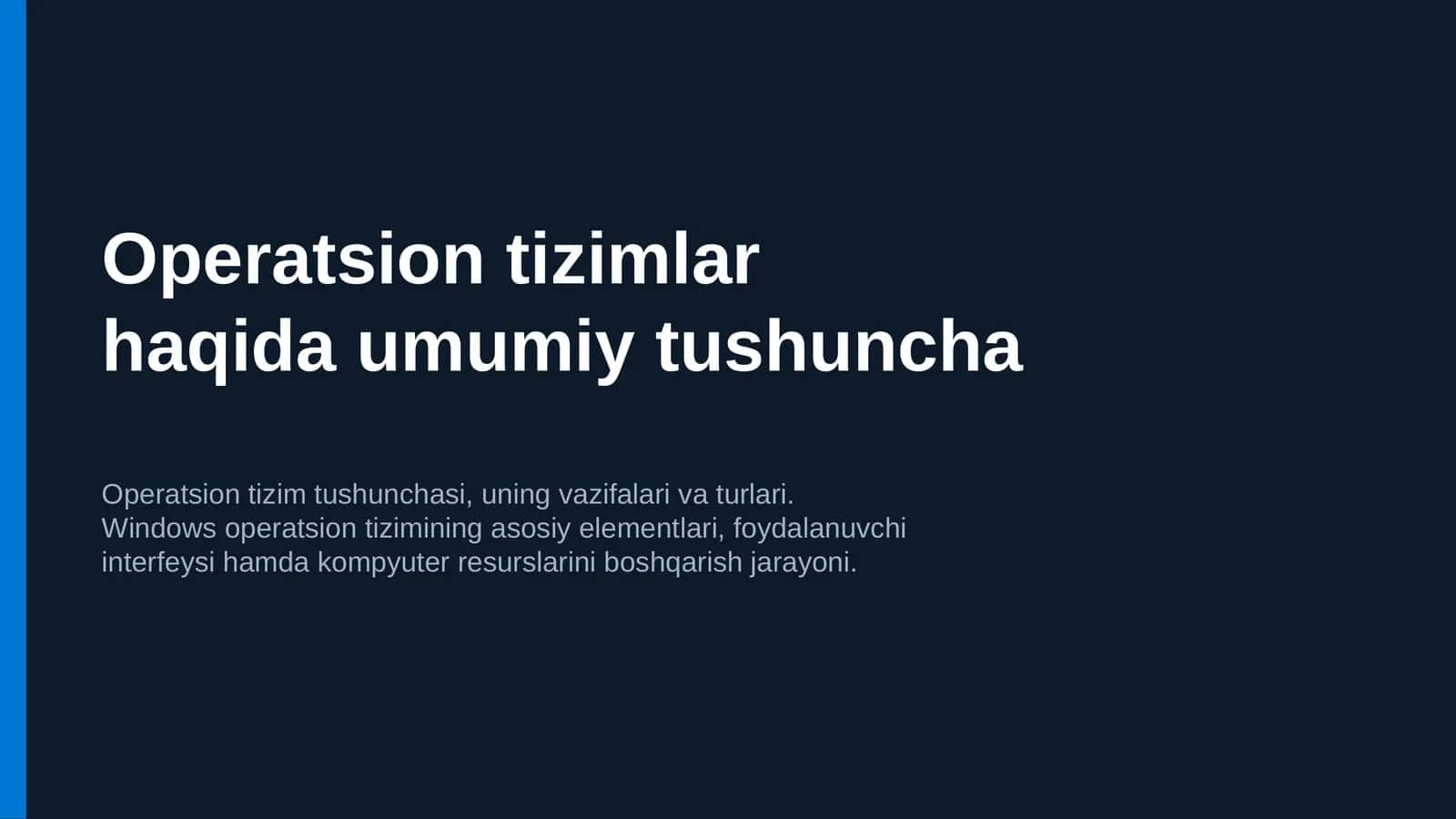 Operatsion tizimlar 1