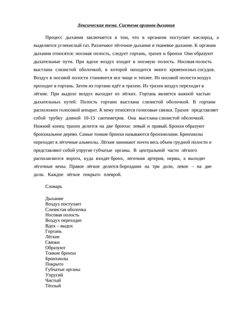 Система органов дыхания 1