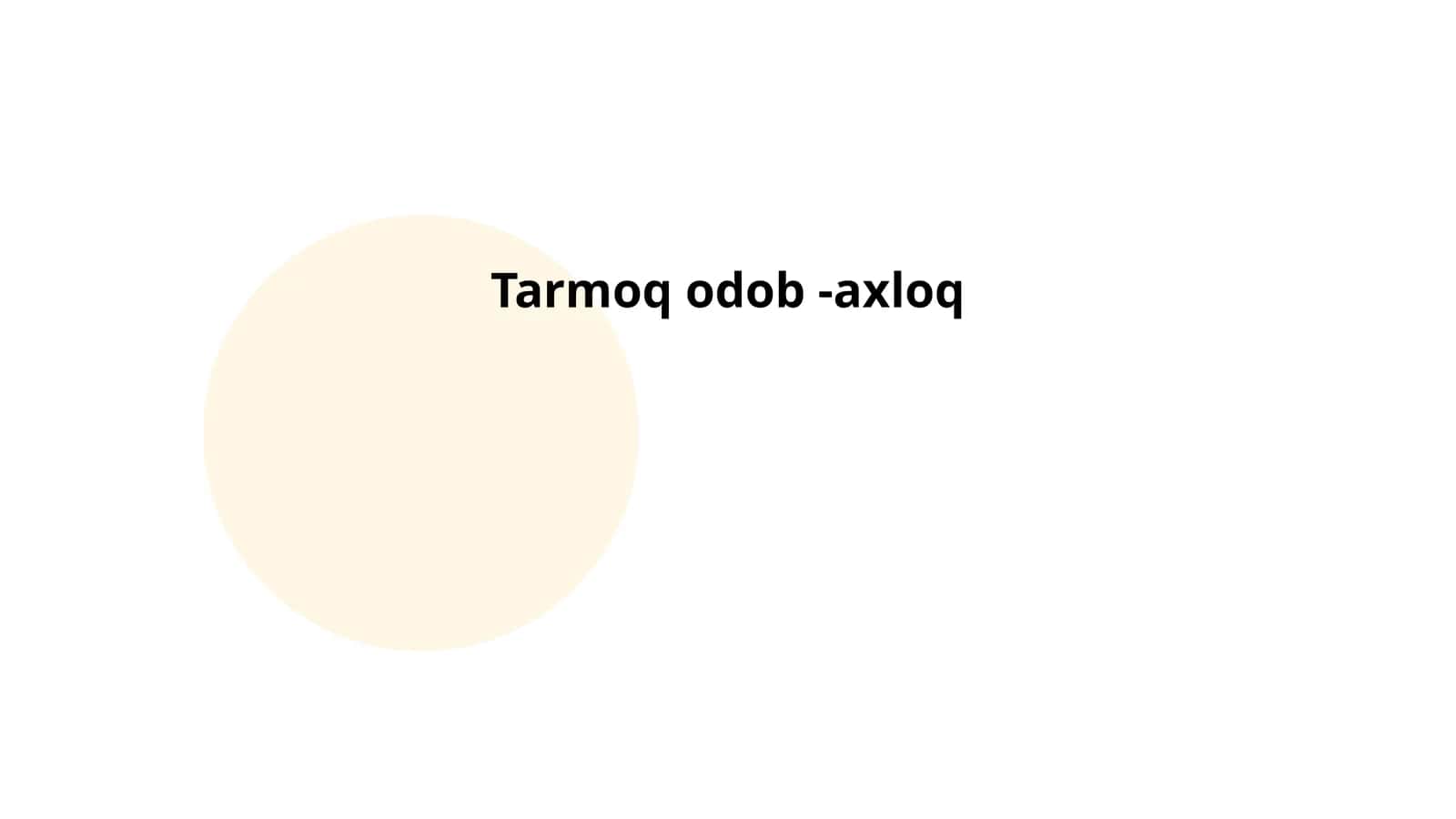 Tarmoq odob -axloq 1