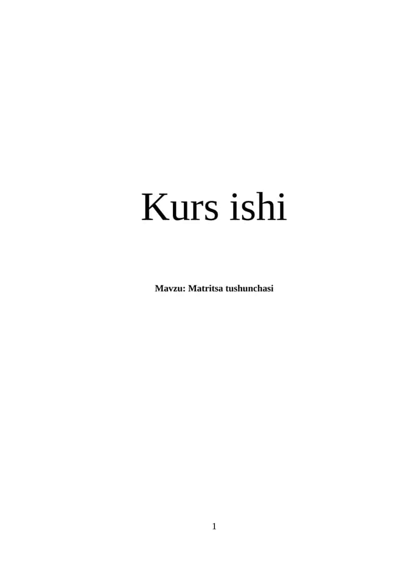 Matritsa tushunchasi 1