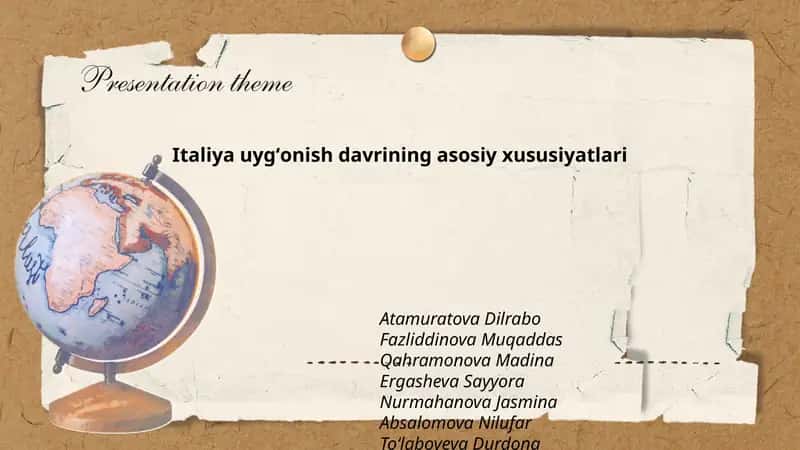 Italiya uygʻonish davrining asosiy xususiyatlari 1