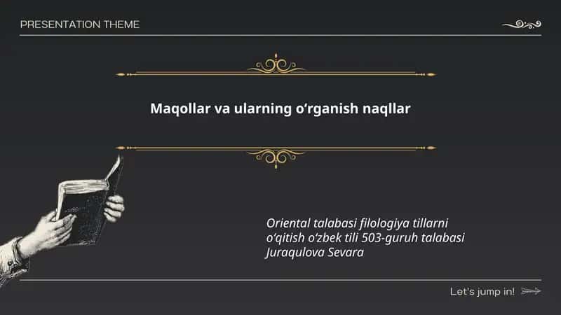 Maqollar va ularning oʻrganish naqllar 1