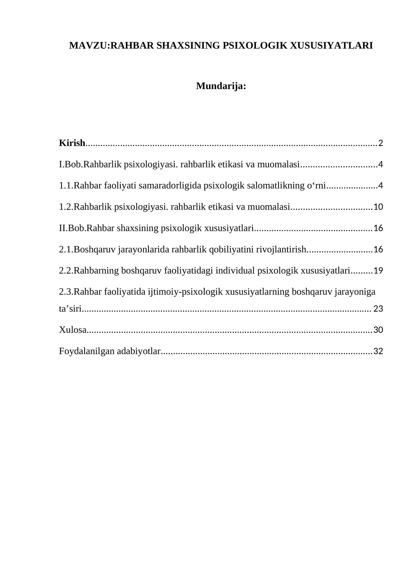 RAHBAR SHAXSINING PSIXOLOGIK XUSUSIYATLARI 1