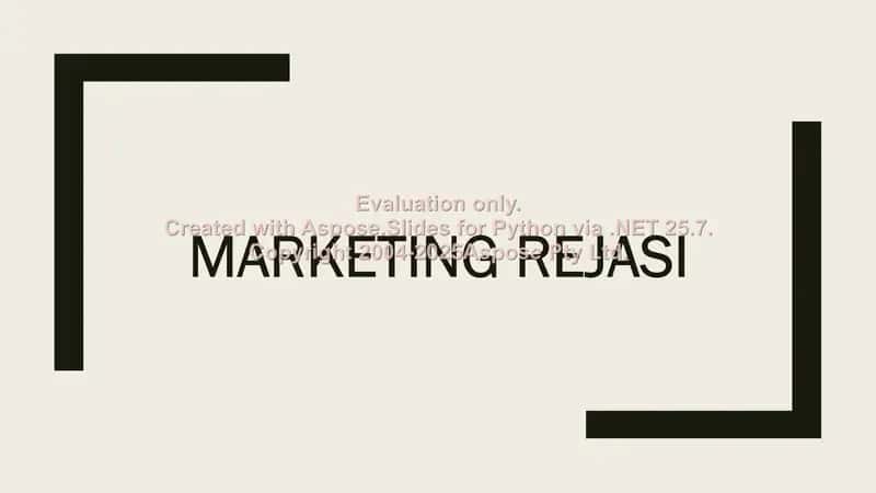 Marketing rejasi 1