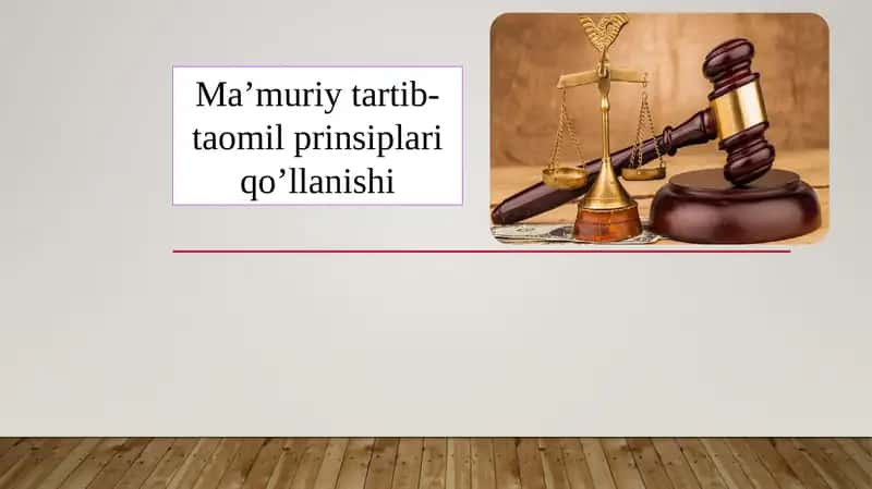 Ma’muriy tartib-taomil prinsiplari qo’llanishi 1