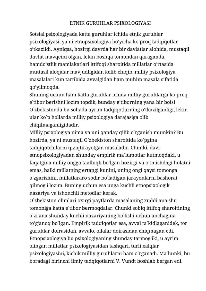 ETNIK GURUHLAR PSIXOLOGIYASI 1
