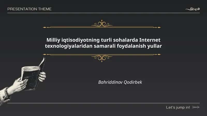 Milliy iqtisodiyotning turli sohalarda Internet texnologiyalaridan samarali foydalanish yullar 1