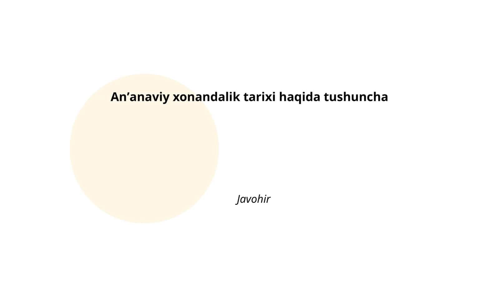 Anʼanaviy xonandalik tarixi haqida tushuncha 1