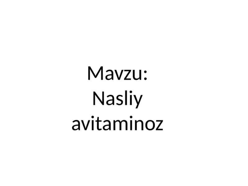 Avitaminoz 1