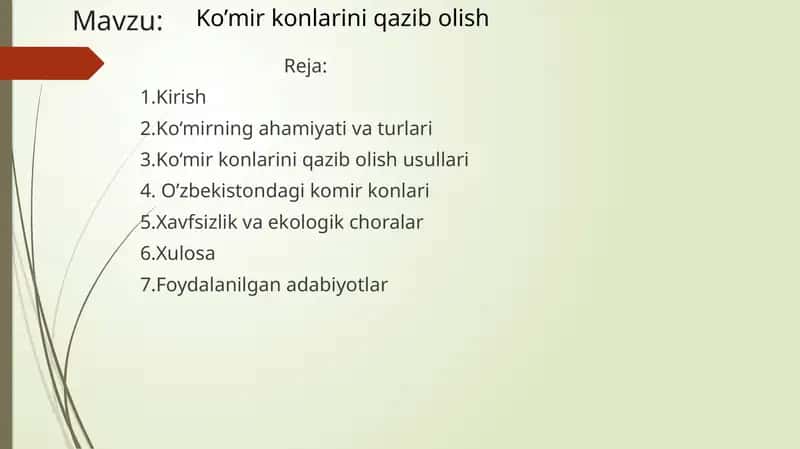 Ko‘mir konlarini qazib olish 1