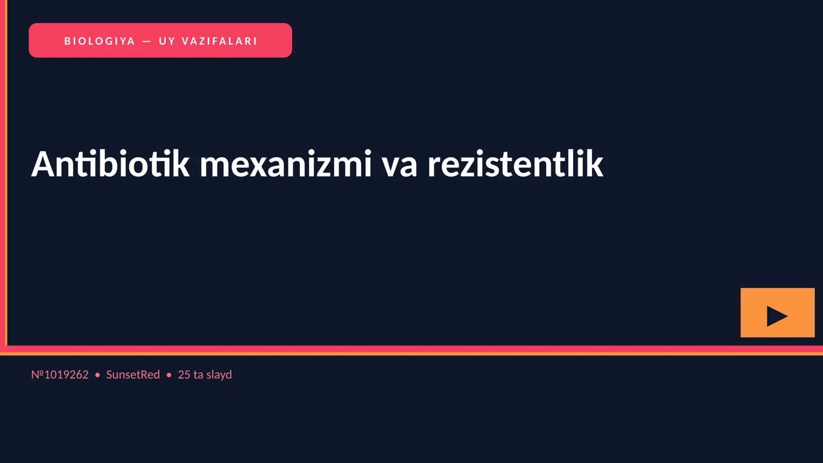 BIOLOGIYA — UY VAZIFALARI 1