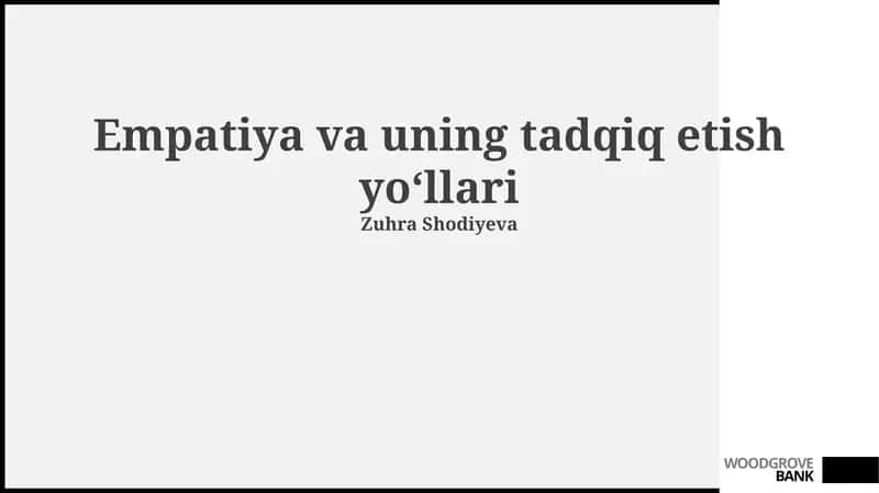 Empatiya va uning tadqiq etish yoʻllari 1