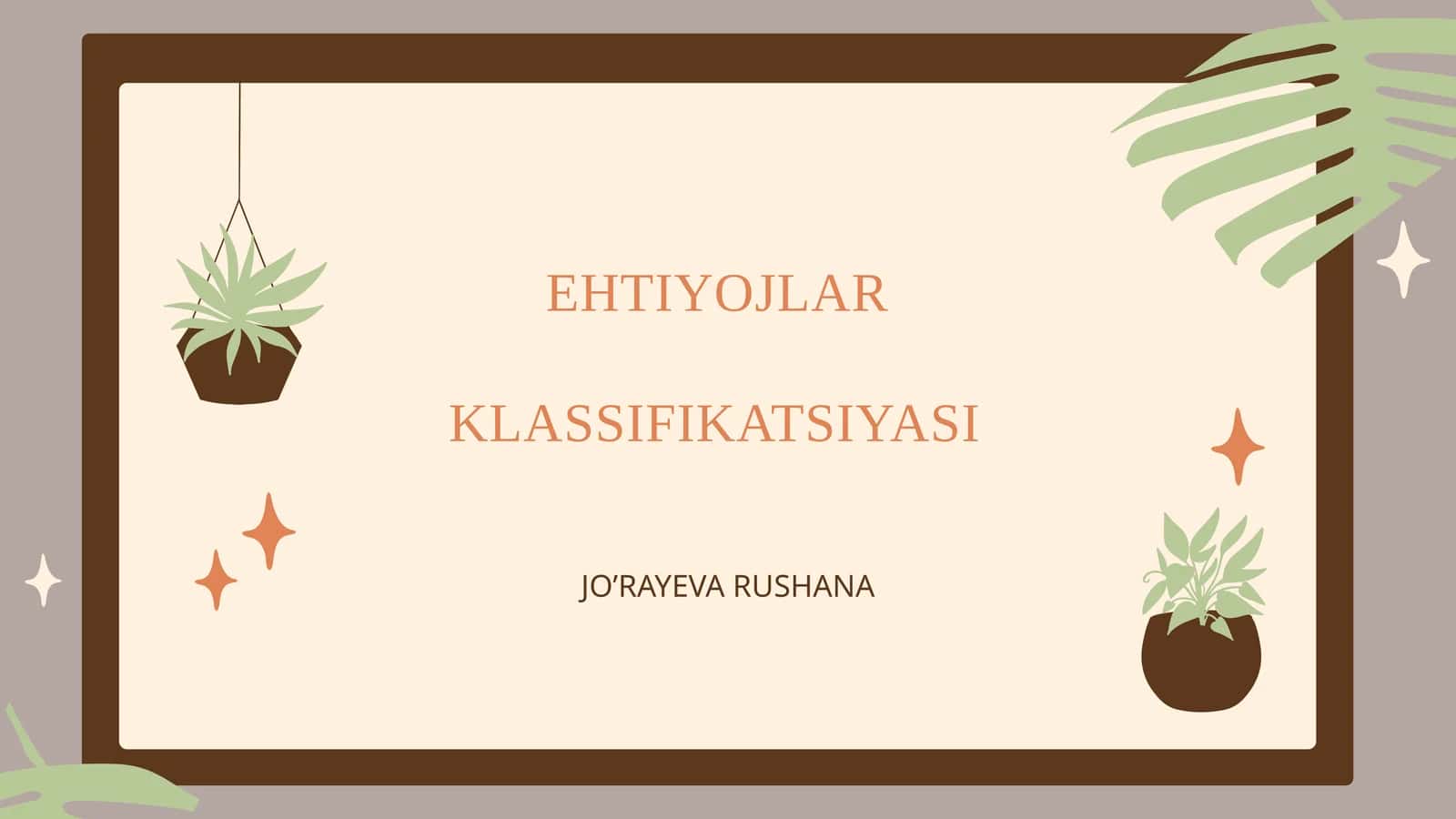 EHTIYOJLAR KLASSIFIKATSIYASI 1
