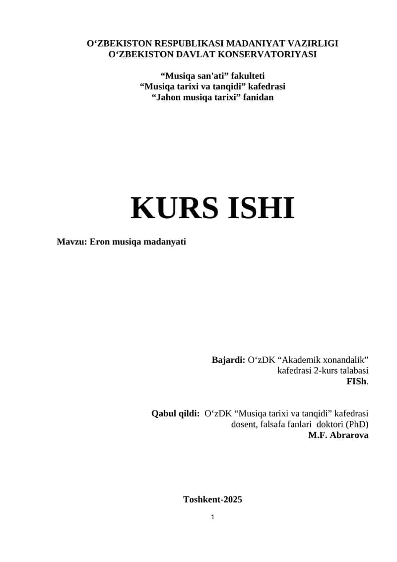 Eron musiqa madaniyati 1