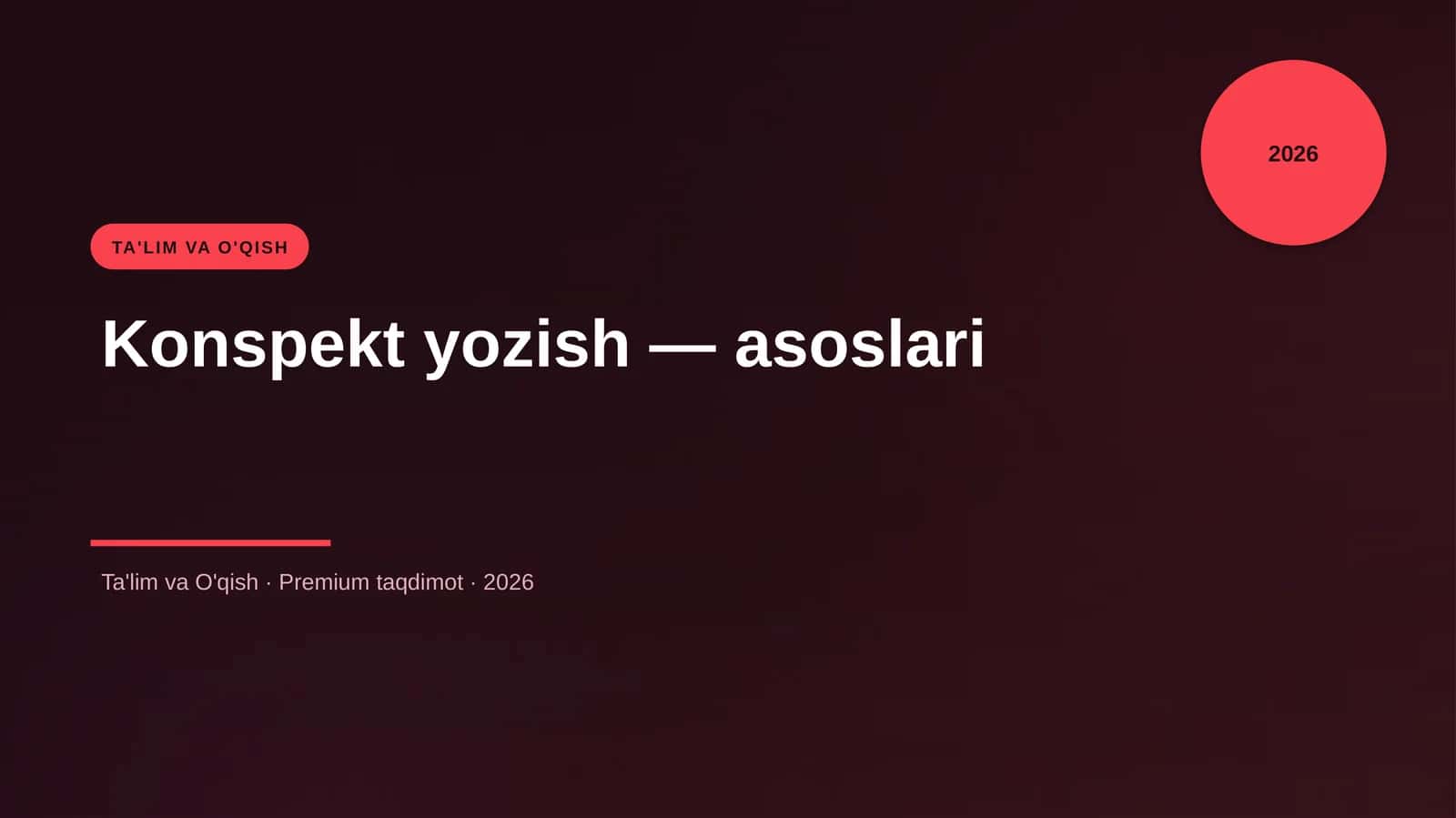 Konspekt yozish — asoslari 1