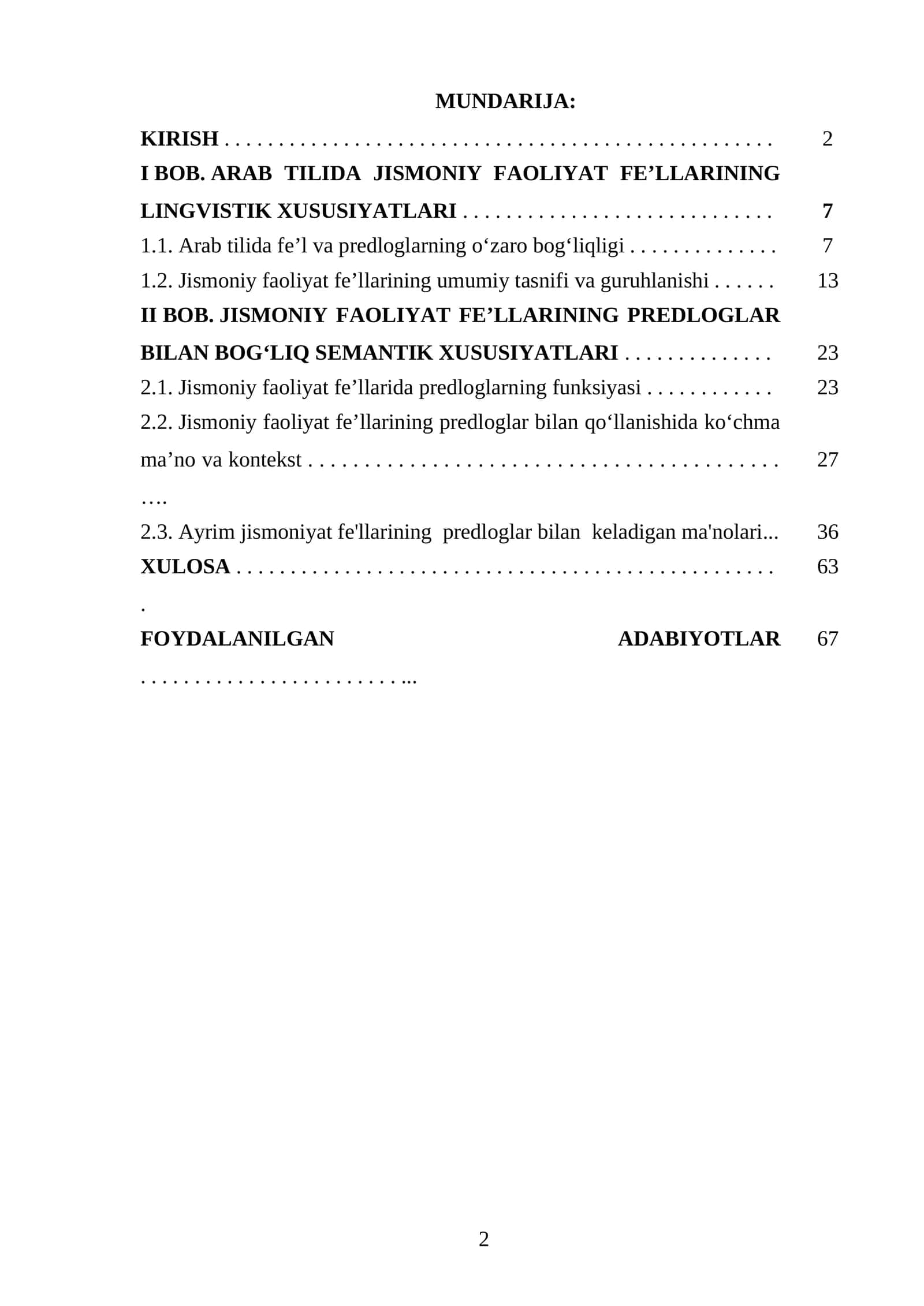 IBOB.ARAB TILIDA JISMONIY FAOLIYAT FE’LLARINING LINGVISTIK XUSUSIYATLARI 1