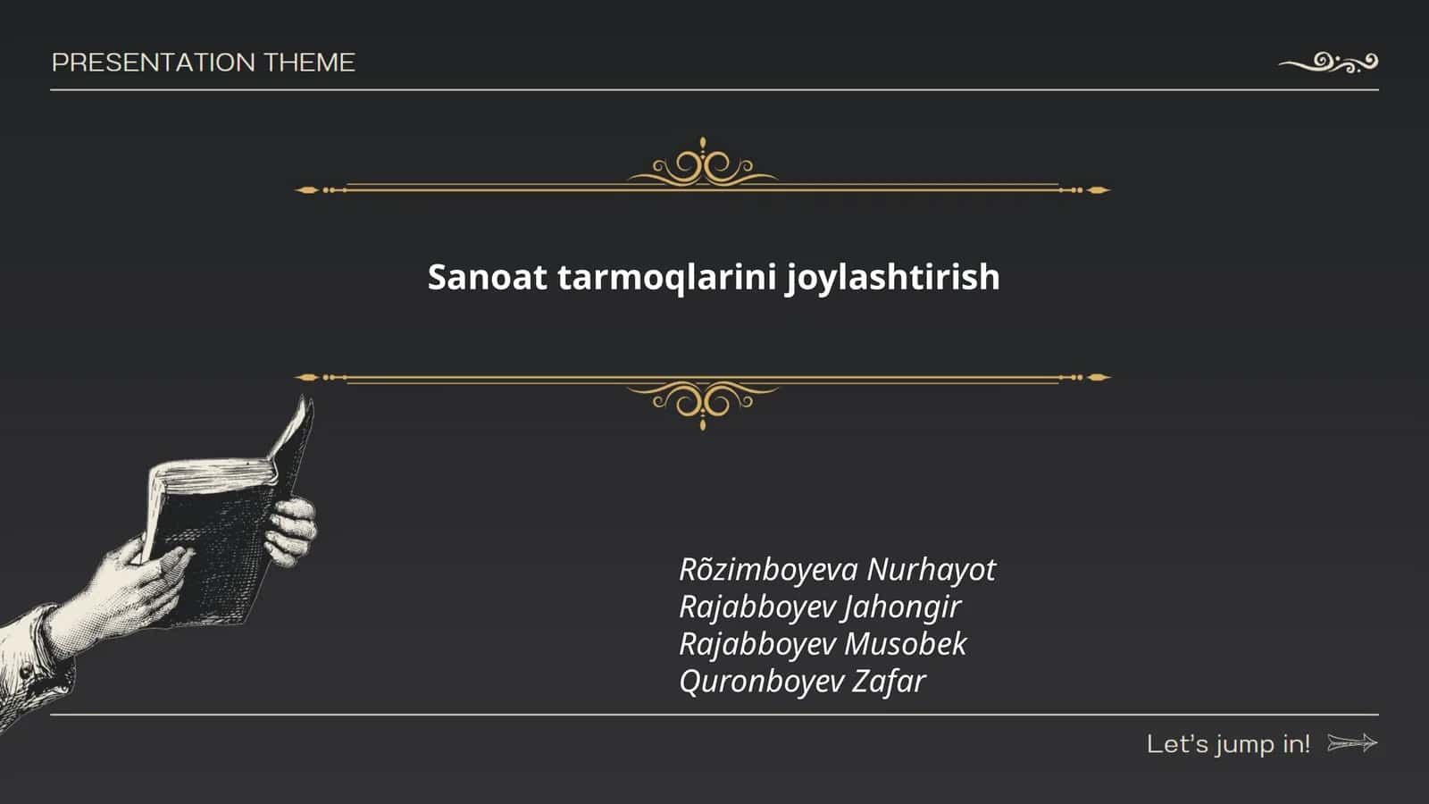 Sanoat tarmoqlarini joylashtirish 1