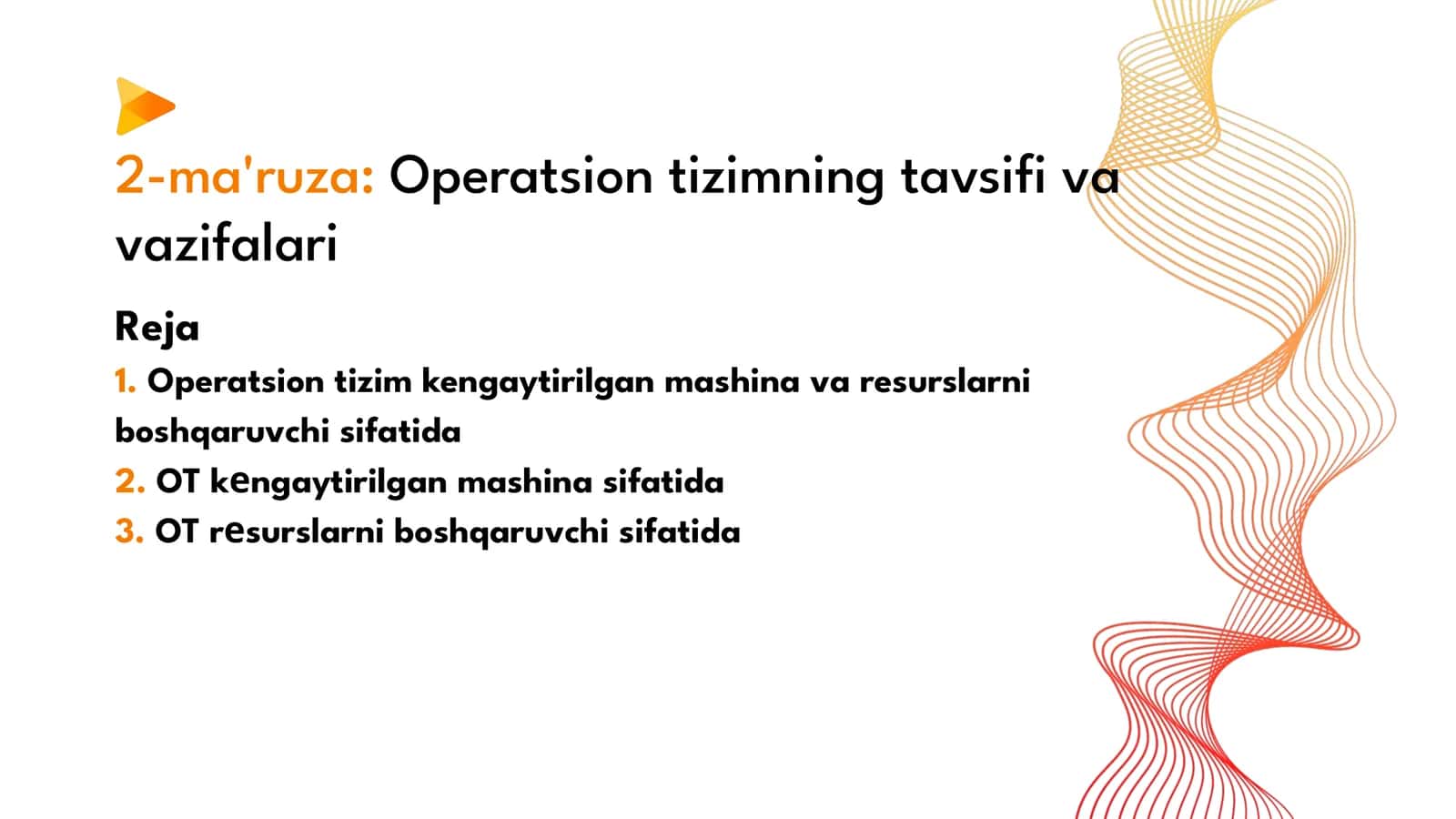 Operatsion tizimning tavsifi va vazifalari 1