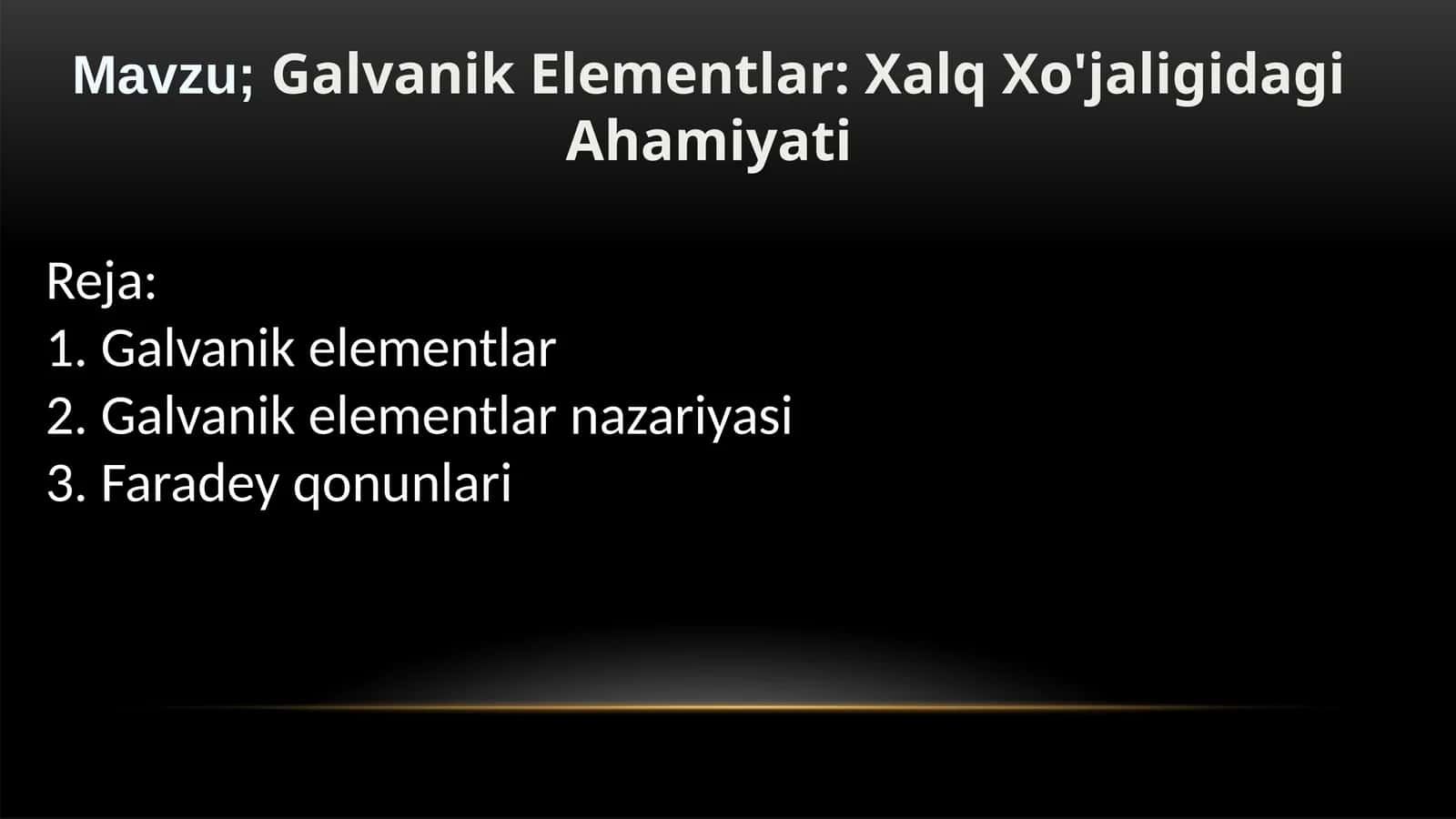 Galvanik Elementlar: Xalq Xo'jaligidagi Ahamiyati 1
