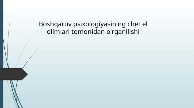 Boshqaruv psixologiyasi 1