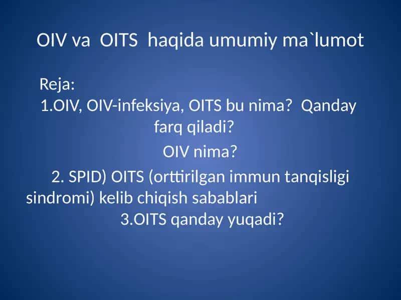 OIV, OIV-infeksiya, OITS 1