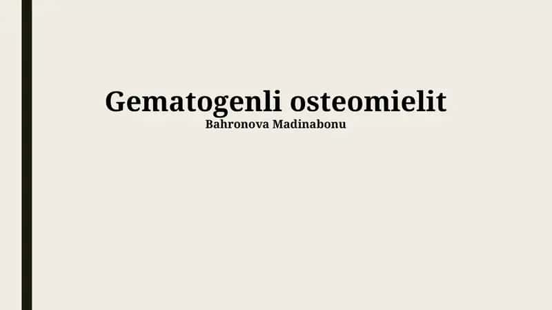Gematogenli osteomielit 1