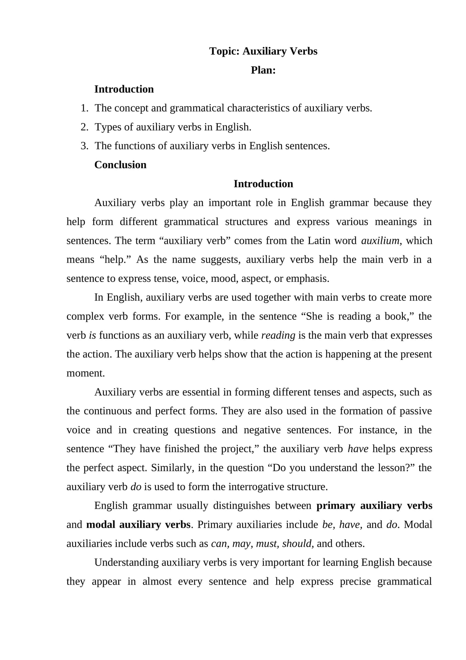 Auxiliary Verbs 1