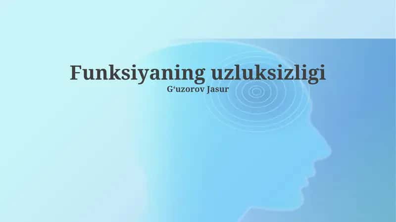 Funksiyaning uzluksizligi 1