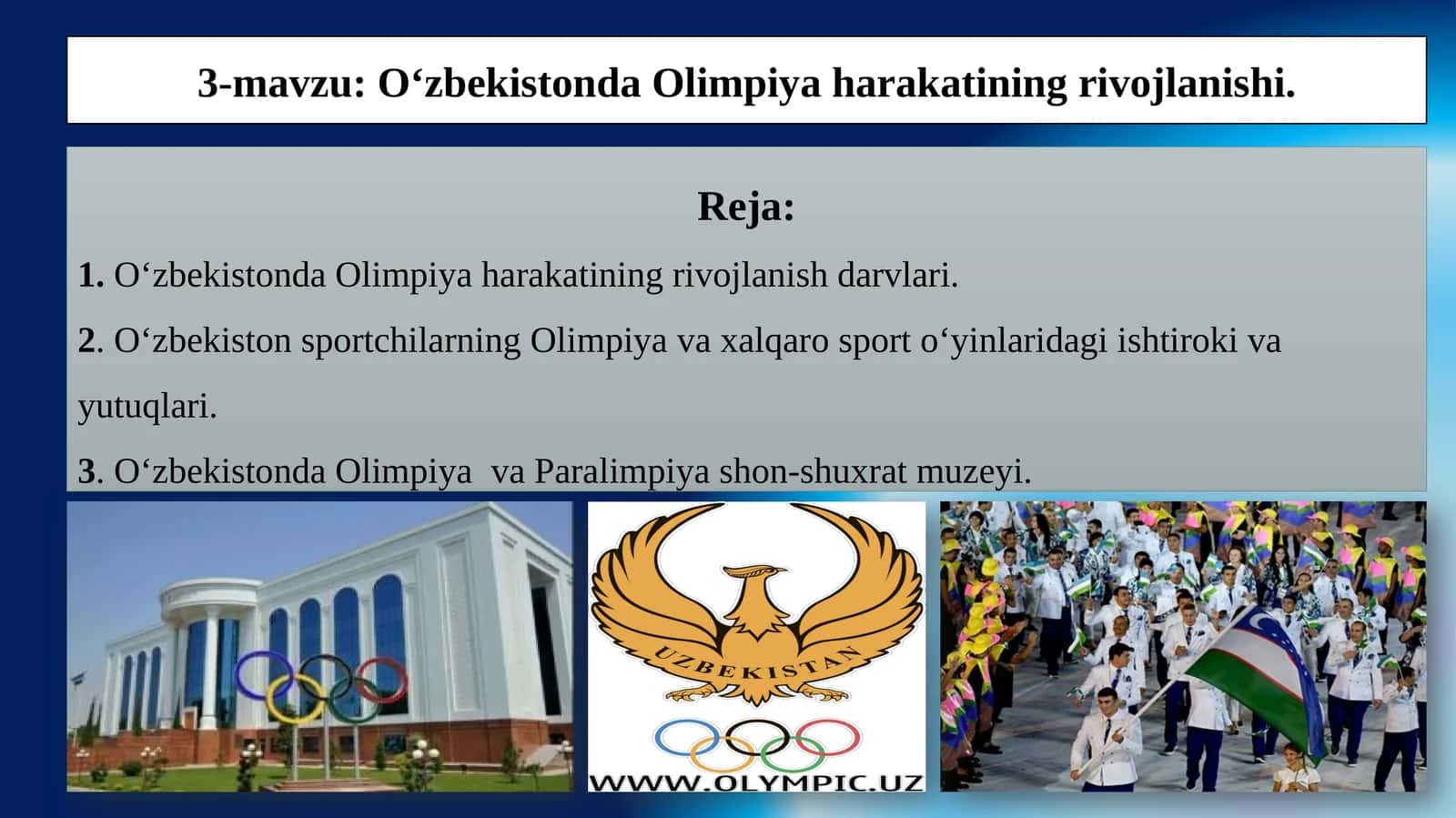 O‘zbekistonda Olimpiya harakatining rivojlanishi 1