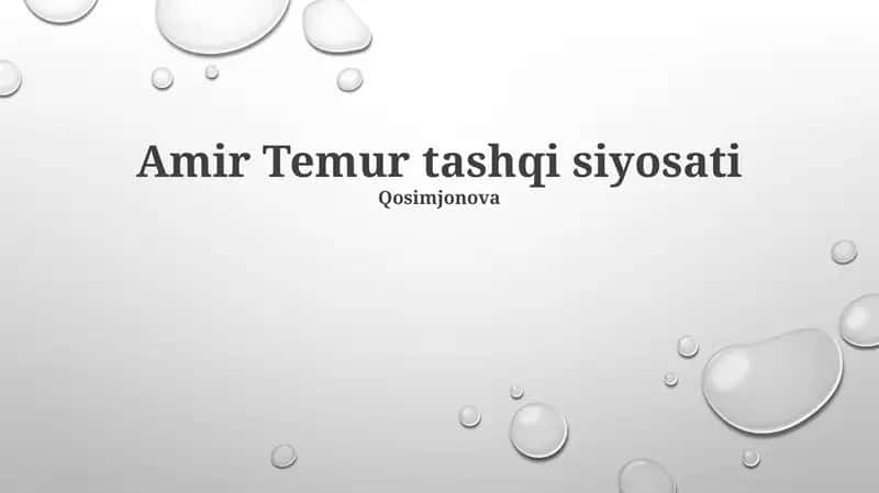 Amir Temur tashqi siyosati 1