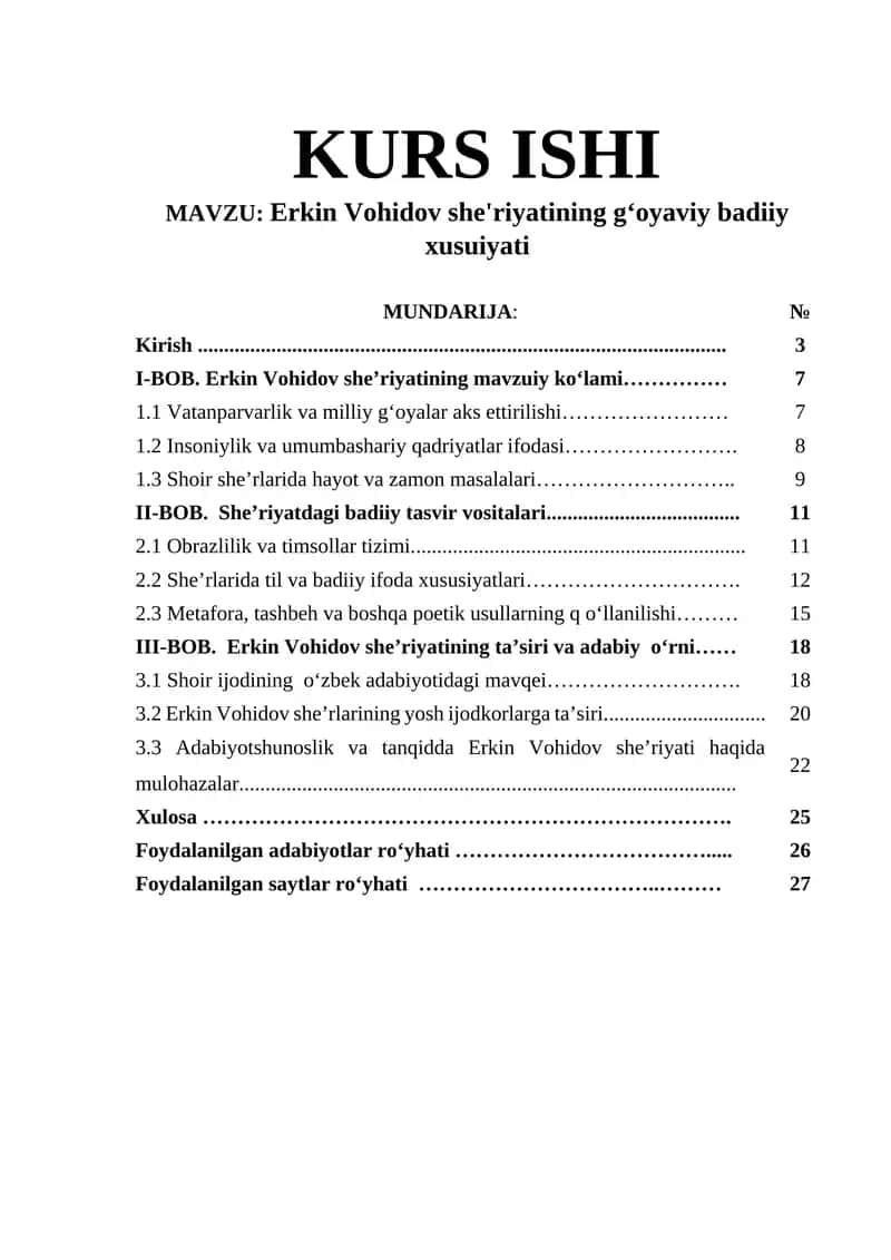 Erkin Vohidov she’riyatining gʻoyaviy badiiy xusuiyati 1